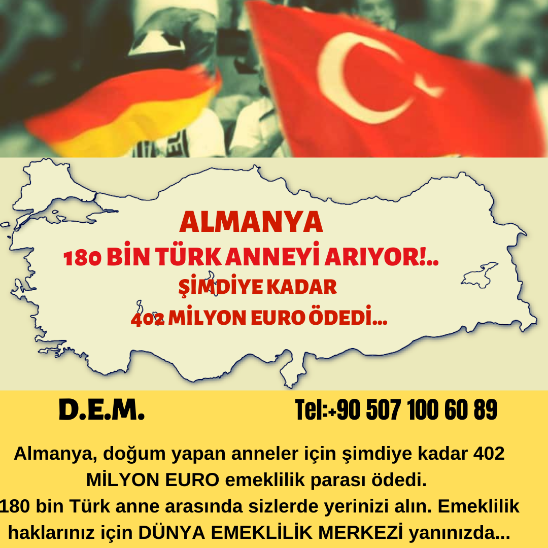 Almanya 180 bin Türk anneyi arıyor!...