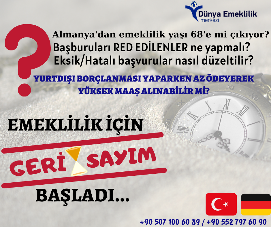 ALMANYA EMEKLİ MAAŞLARINDA GERİ SAYIM
