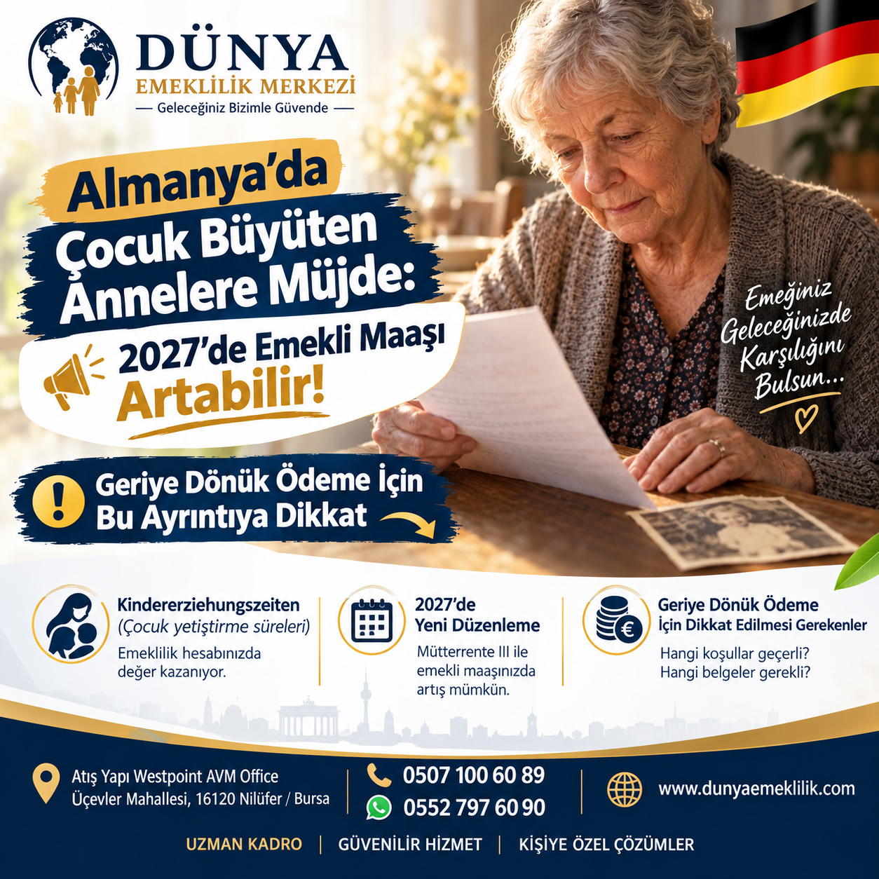 Almanya’da Çocuk Büyüten Annelere Müjde: 2027’de Emekli Maaşı Artabilir! Geriye Dönük Ödeme İçin Bu Ayrıntıya Dikkat